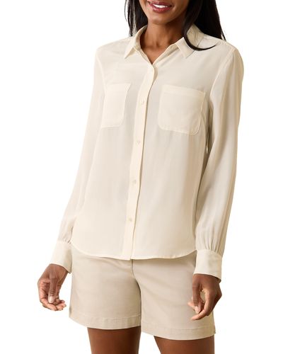 Tommy Bahama Yara Cove Long Sleeve Silk Button-up Shirt - Natural