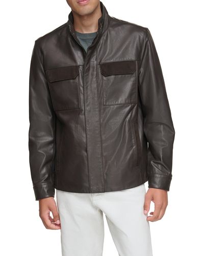 Andrew Marc Venlo Leather Jacket - Black