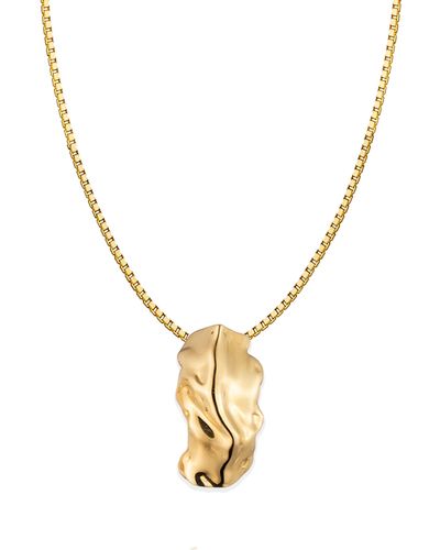 Sterling King Molten Pendant Necklace - Metallic