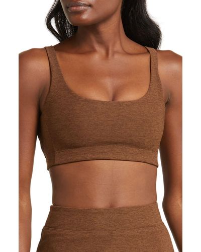 Outdoor Voices Double Time Mélange Sports Bra - Brown