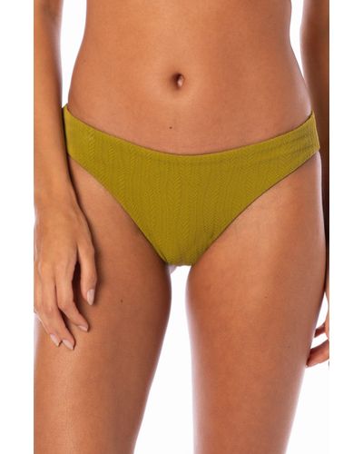 Maaji Engraved Leaves Sublimity Reversible Bikini Bottoms - Yellow