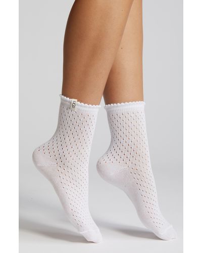 UGG ugg(r) Adabella Pointelle Quarter Socks - White