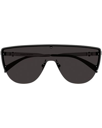 Alexander McQueen 99mm Oversize Mask Sunglasses - Black