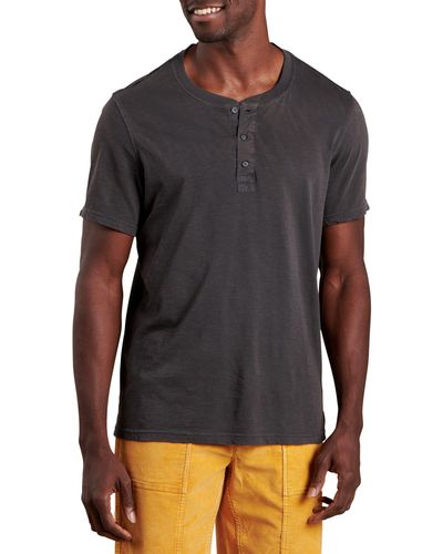 Toad & Co. Primo Short Sleeve Organic Cotton Henley - Gray