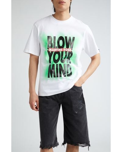 Martine Rose Gender Inclusive Blow Your Mind Cotton Graphic T-shirt - Blue