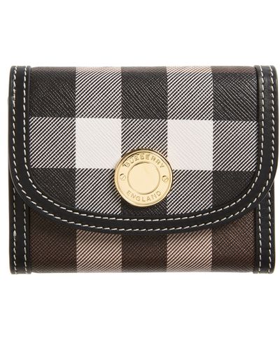 Burberry Lancaster Check Trifold Wallet Dark Birch Brown