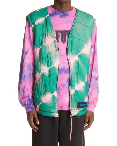 Aries Tie Dye Quilted Vest - Multicolor