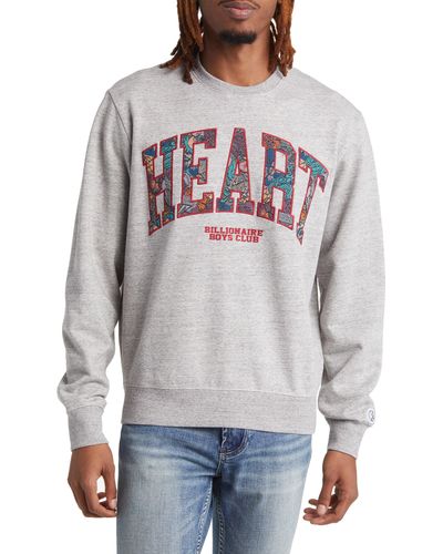 BBCICECREAM Heart Appliqué Sweatshirt - Gray