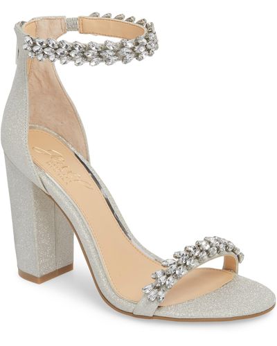 Badgley Mischka Jewel By Badgley Mischka Mayra Embellished Ankle Strap Sandal - Metallic
