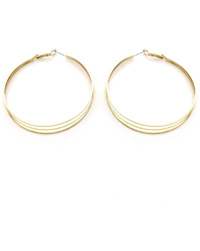 Panacea Triple Row Hoop Earrings - Metallic