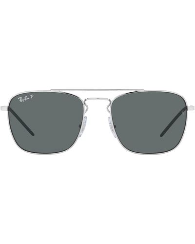 Ray-Ban 55mm Square Sunglasses Polarized - Metallic