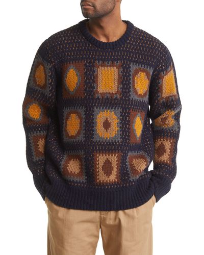 Oliver Spencer Blenheim Wool Crewneck Sweater - Blue