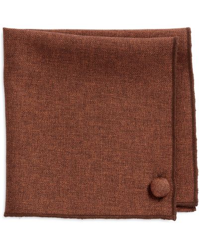 CLIFTON WILSON Solid Wool Pocket Square At Nordstrom - Brown