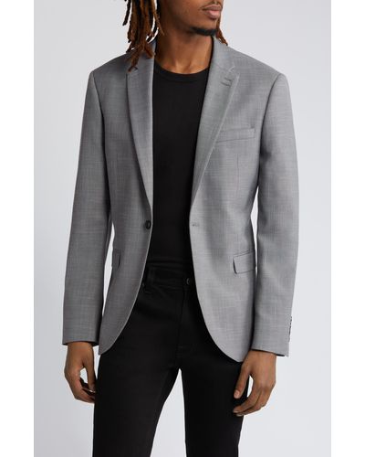 TOPMAN Skinny Fit Stretch Suit Jacket - Gray