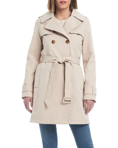 Kate Spade Water Resistant Double Breasted Trench Coat - Natural