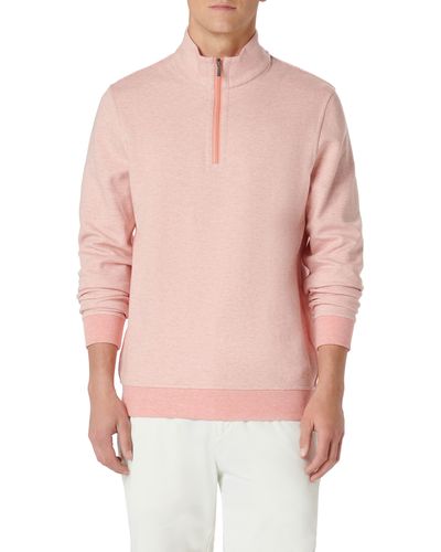 Bugatchi Quarter Zip Pullover - Pink