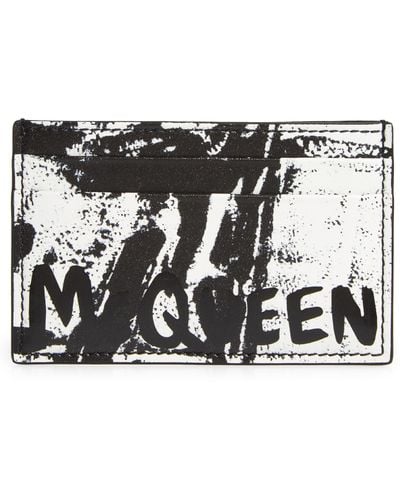 Alexander McQueen Fold Pattern Leather Card Holder - Black