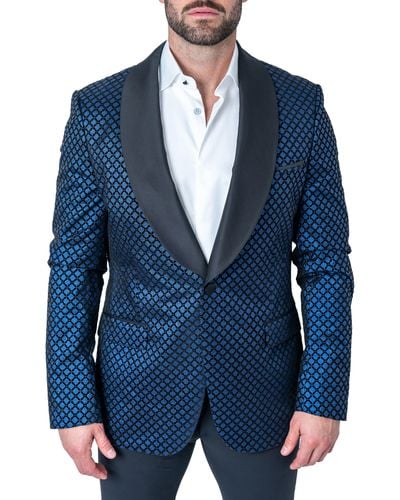 Maceoo Sparkle Shawl Collar Dinner Jacket At Nordstrom - Blue