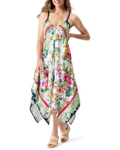 Tommy Bahama Flora Cover-up Scarf Dress - White