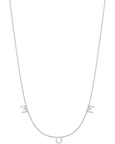 Bony Levy Classic Initial Personalized Diamond Charm Necklace - White