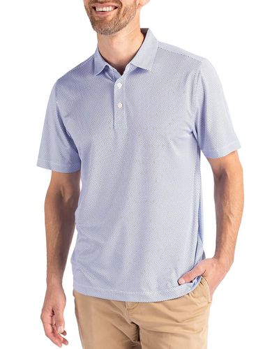 Cutter & Buck Symmetry Micropattern Performance Recycled Polyester Blend Polo - Blue