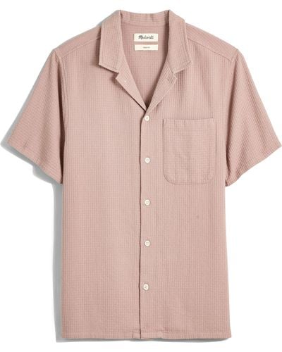 Madewell Woven Waffle Cotton Easy Shirt - Pink