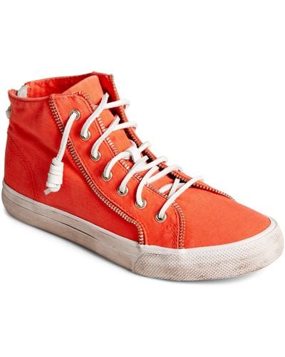 Sperry Top-Sider X Rebecca Minkoff Washed Canvas High Top Sneaker - Red