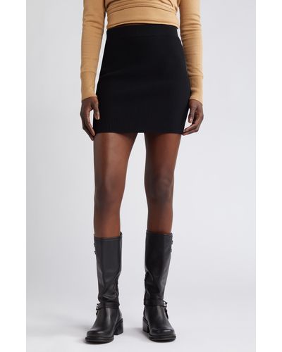 Open Edit Rib Sweater Skirt - Black