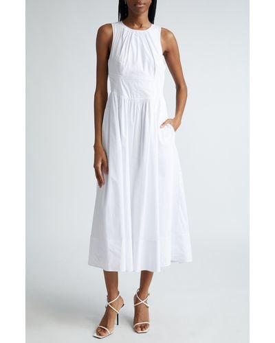 Cinq À Sept Benita Sleeveless Cotton Blend Dress - White
