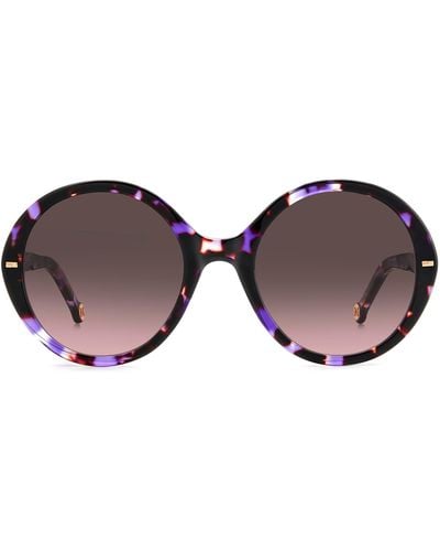 Carolina Herrera 55mm Round Sunglasses - Brown