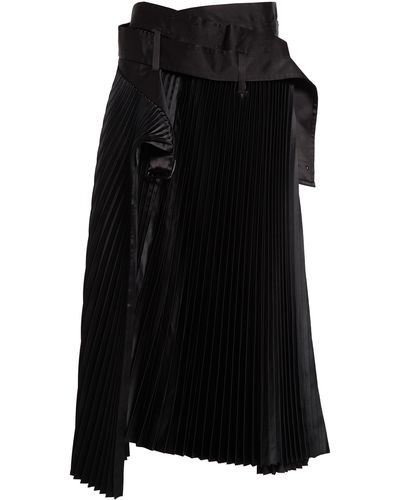Junya Watanabe Belted Pleated Wrap Skirt - Black