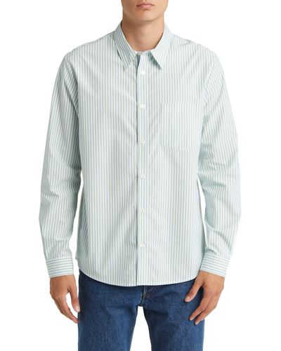 A.P.C. Clement Stripe Button-up Shirt - Gray