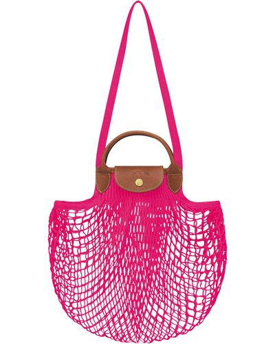 Longchamp Le Pliage Extra Small Filet Knit Shoulder Bag - Pink