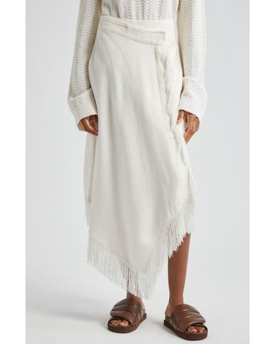 A.L.C. A. L.c. Amelie Asymmetric Hem Linen Blend Skirt - White