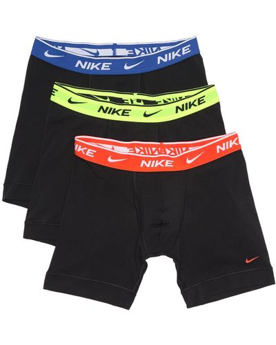 Nike Dri-fit Essential Assorted 3-pack Stretch Cotton Boxer Briefs - Blue