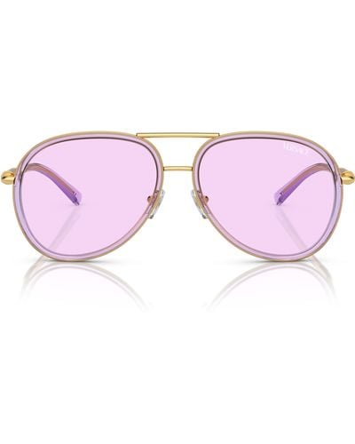 Versace 60mm Pilot Sunglasses - Pink