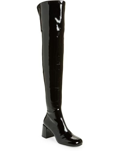 Jeffrey Campbell Maize Over The Knee Patent Leather Boot - Black