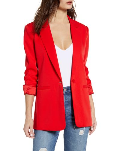 Endless Rose Tailo Single Button Blazer At Nordstrom - Red
