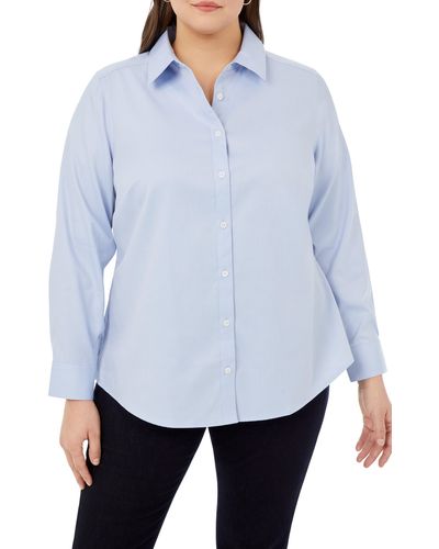 Foxcroft Mary Cotton Calvary Twill Button-up Shirt - White