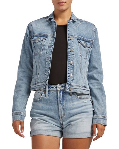 Silver Jeans Co. Fitted Denim Jacket - Blue