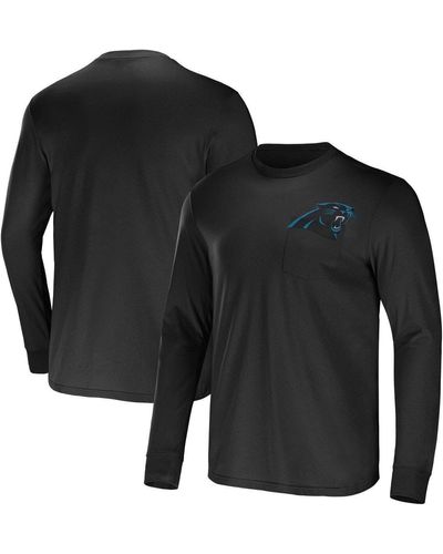NFL X DARIUS RUCKER Collection By Fanatics Black Carolina Panthers Team Long Sleeve Pocket T-shirt