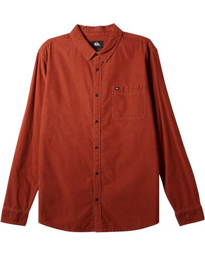 Quiksilver Smoke Trail Button-up Corduroy Shirt - Red