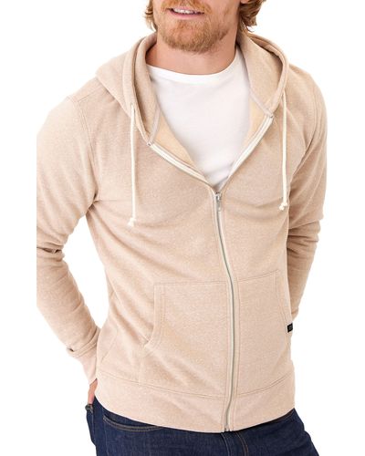 Threads For Thought Trim Fit Heathered Fleece Zip Hoodie - Natural