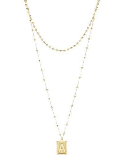 Panacea Initial B Dot Layered Pendant Necklace - White