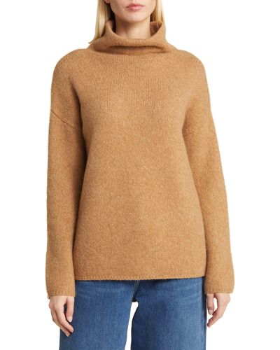 Nordstrom Fuzzy Cowl Neck Sweater - Blue
