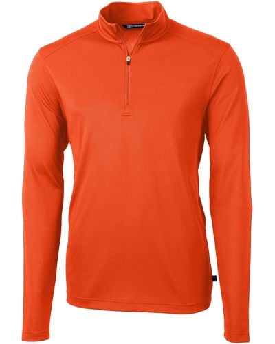 Cutter & Buck Virtue Half Zip Stretch Recycled Polyester Sweatshirt - Orange