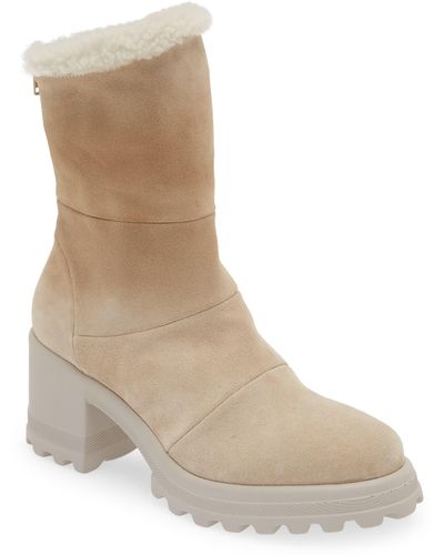 Voile Blanche Claire Genuine Shearling Boot - Natural