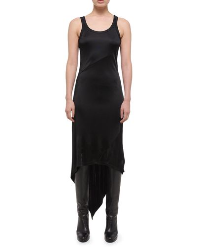 Helmut Lang High-low Midi Dress - Black