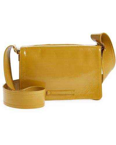 Burberry Trench Patent Leather Crossbody Bag - Yellow