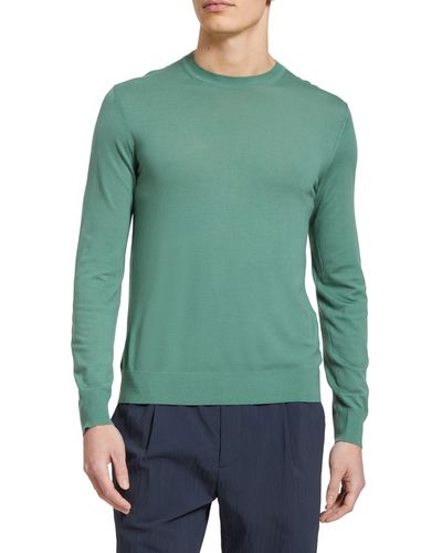Theory Regal Crewneck Sweater - Green